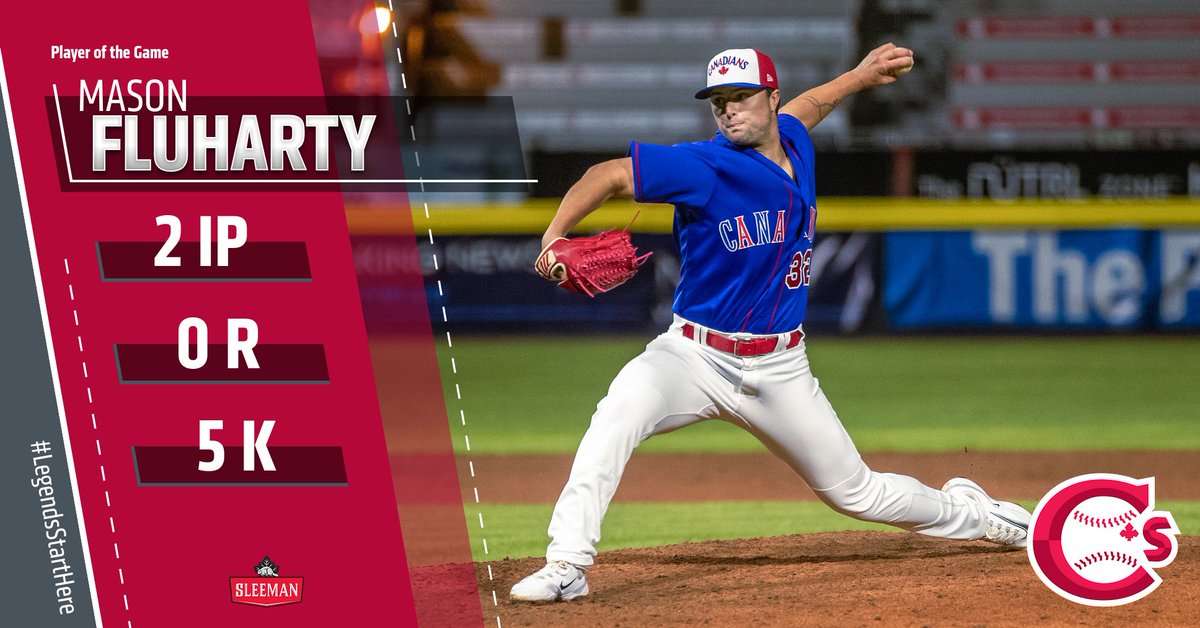 When we needed a stopper, @FluhartyMason3 delivered (and was rewarded with his first win of the year). His two scoreless innings late tonight make him the Sleeman Clear 2.0 Player of the Game. Cheers, Mason!