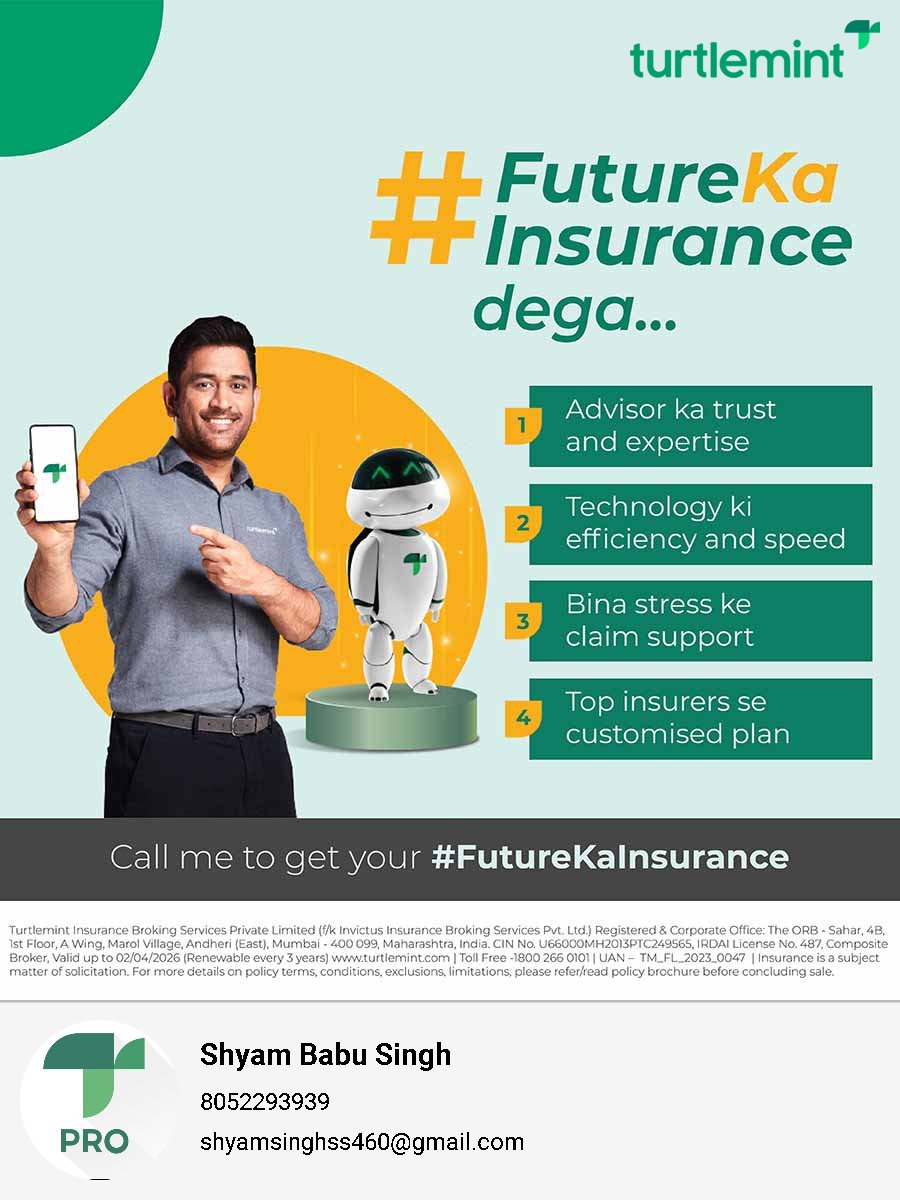 shyamsingh_bjp's tweet image. Find the best insurance plan for your need, the futuristic way. Call me to get #FutureKaInsurance today!