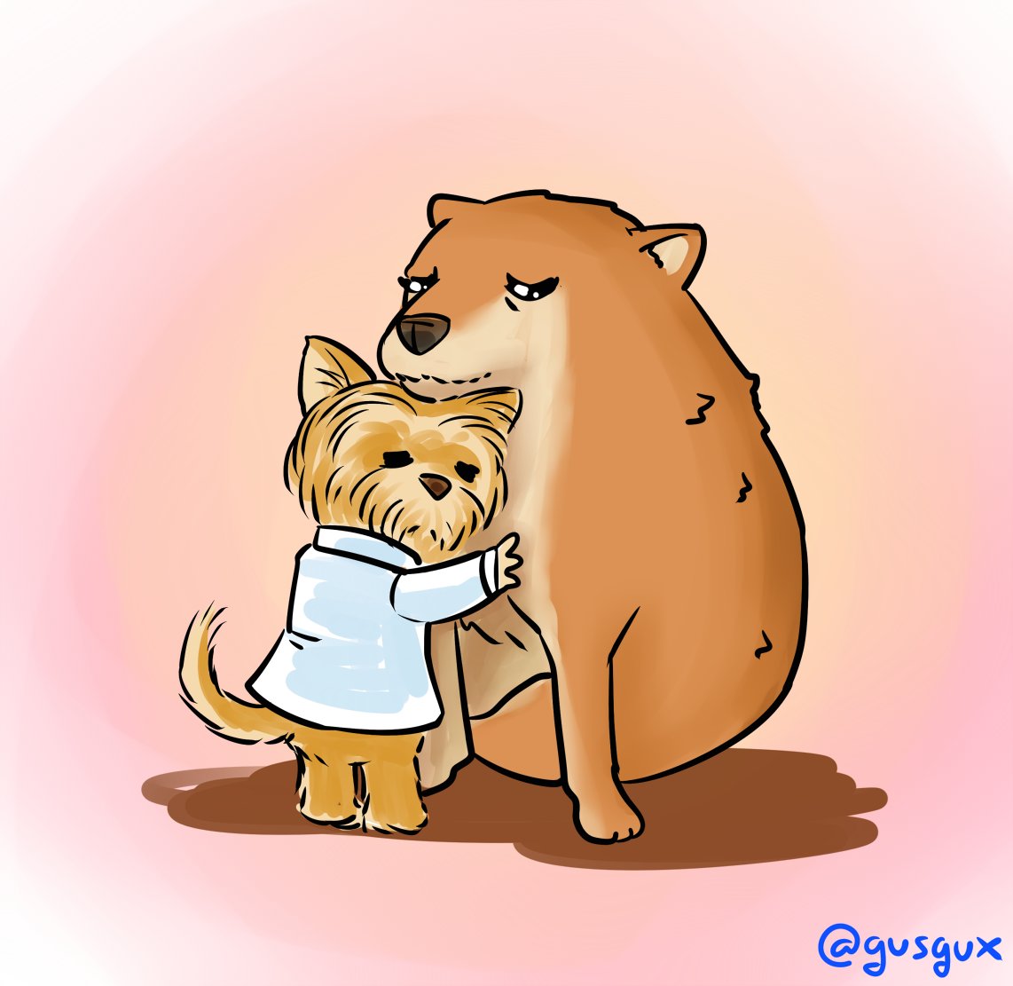 Gusgux's tweet image. "@Lily_F  Señor Garabujeante por favor me puede dibujar un perrito Yorkie que es terapeuta y apoyo emocional?"

:) #HoraDeLosGarabujos