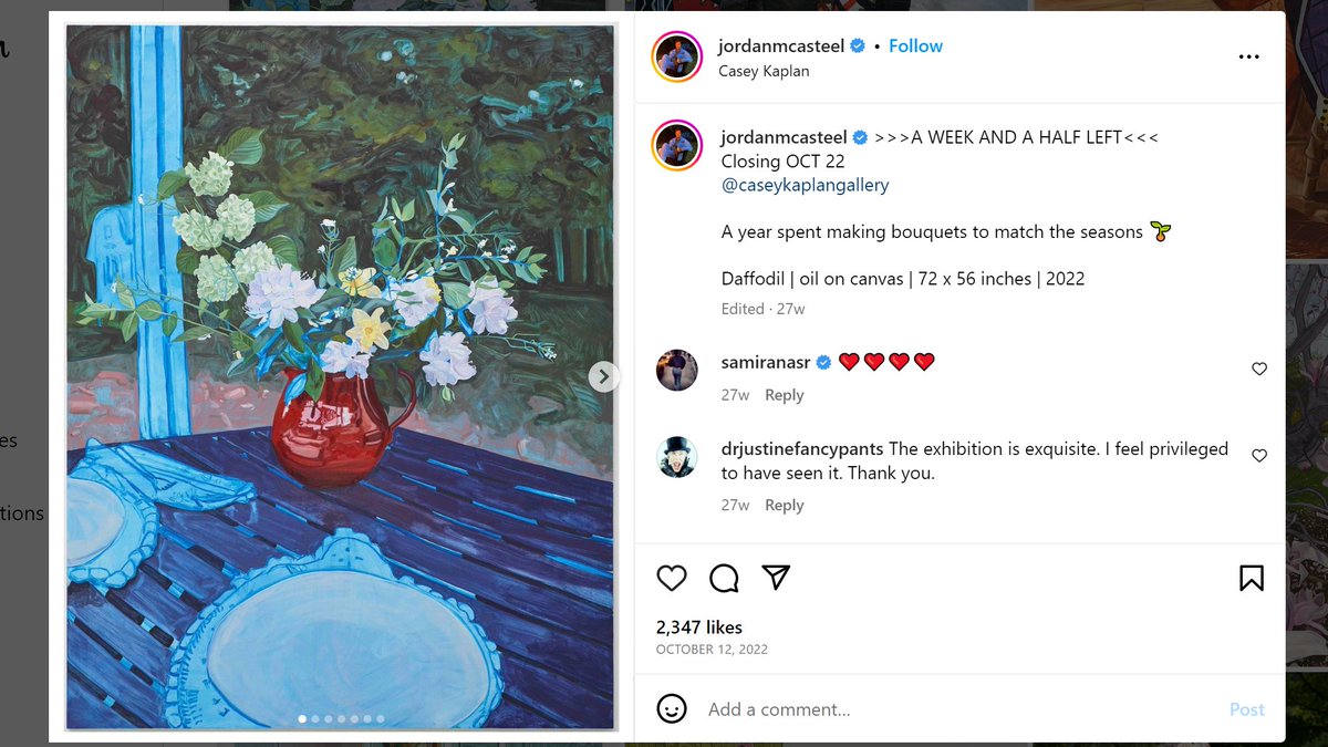 Georgia22006's tweet photo. This painting by Jordan Casteel reminds me of summer because one of the things I want to prioritize this summer is spending time outdoors with friends and family. This artwork communicates a peaceful and restful atmosphere.
https://t.co/sjOvrPqYrQ
#ARTH287artoninsta https://t.co/D4D7ZryRF4