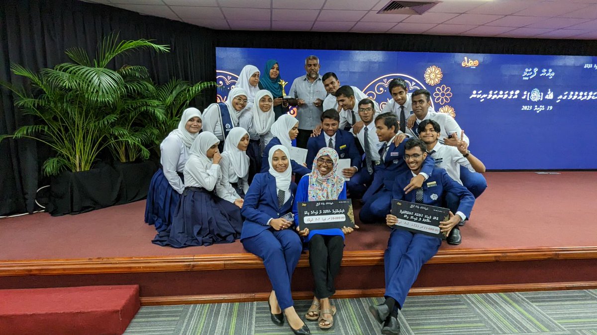 CHSE_HighSchool's tweet photo. #Congratulations to the CHSE Student team on winning the first place among the Male City Highschool in the Students Ihya Forum 1444 held by @MVIaffairs 
#Celebratingsuccess #greatteamwork
#hollistic
#developskills
#loveforIslam
@MoEdumv
@aisthly https://t.co/CUqTpjIAQn