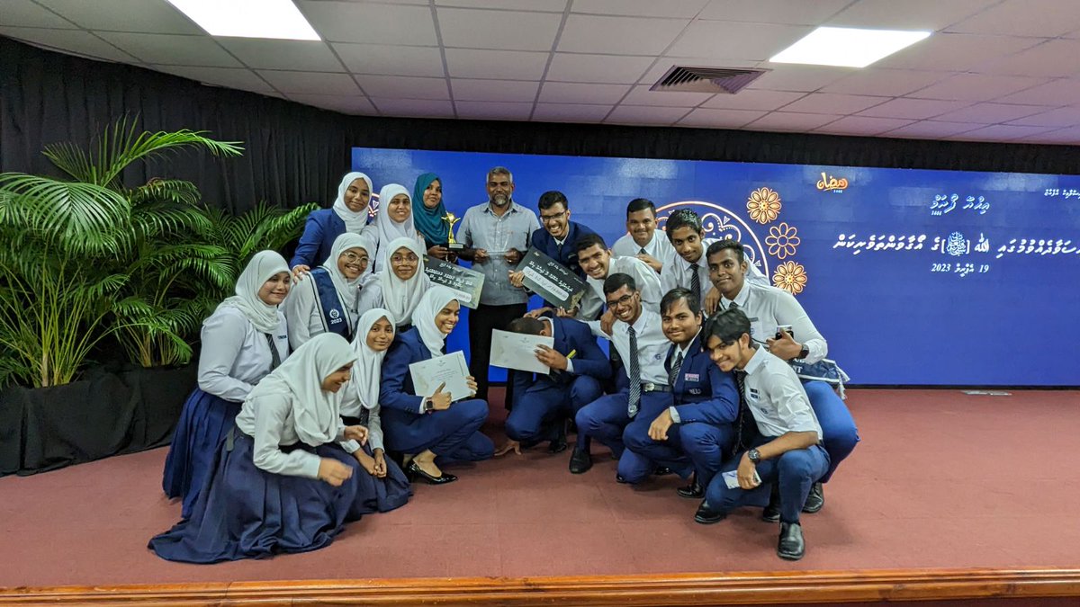 CHSE_HighSchool's tweet photo. #Congratulations to the CHSE Student team on winning the first place among the Male City Highschool in the Students Ihya Forum 1444 held by @MVIaffairs 
#Celebratingsuccess #greatteamwork
#hollistic
#developskills
#loveforIslam
@MoEdumv
@aisthly https://t.co/CUqTpjIAQn