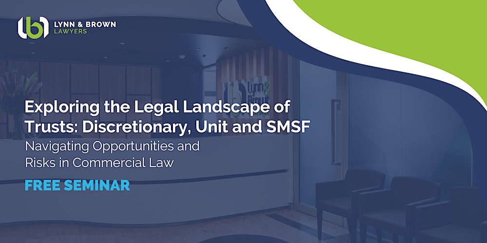 Are you a business owner looking to protect your assets and plan for the future? Join us for a seminar on trusts in commercial law, focussing on discretionary (family), unit, and SMSFs.

eventbrite.com.au/e/exploring-th…