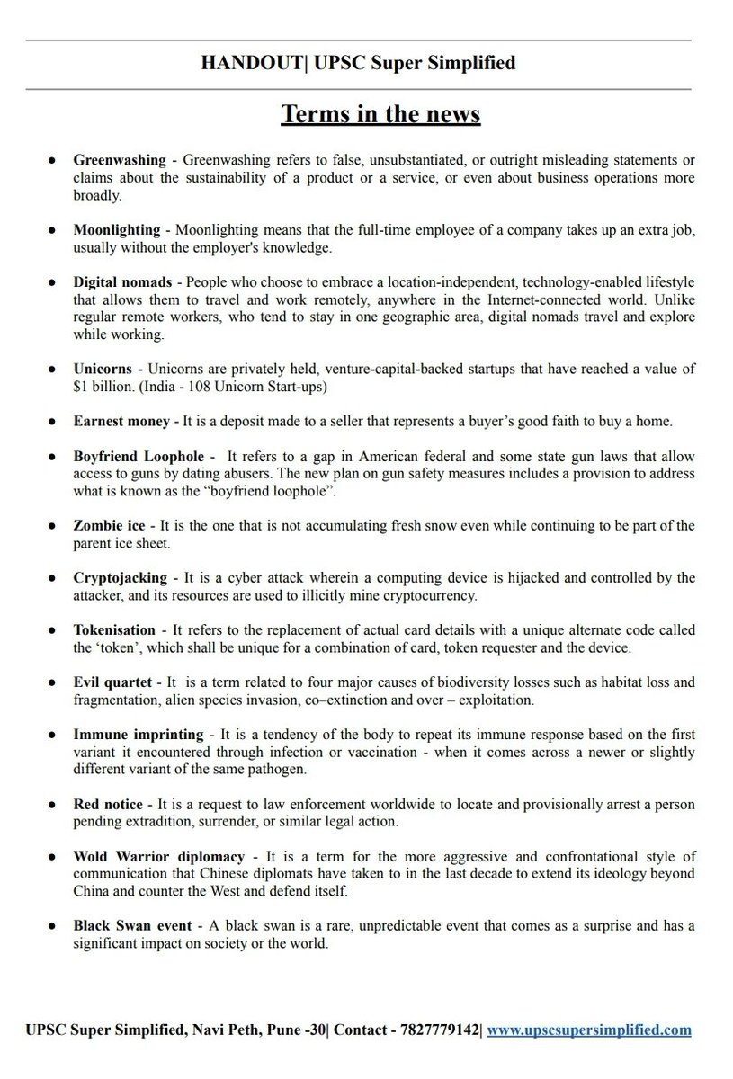 Terms in news for Prelims, 2023

#UPSC2023