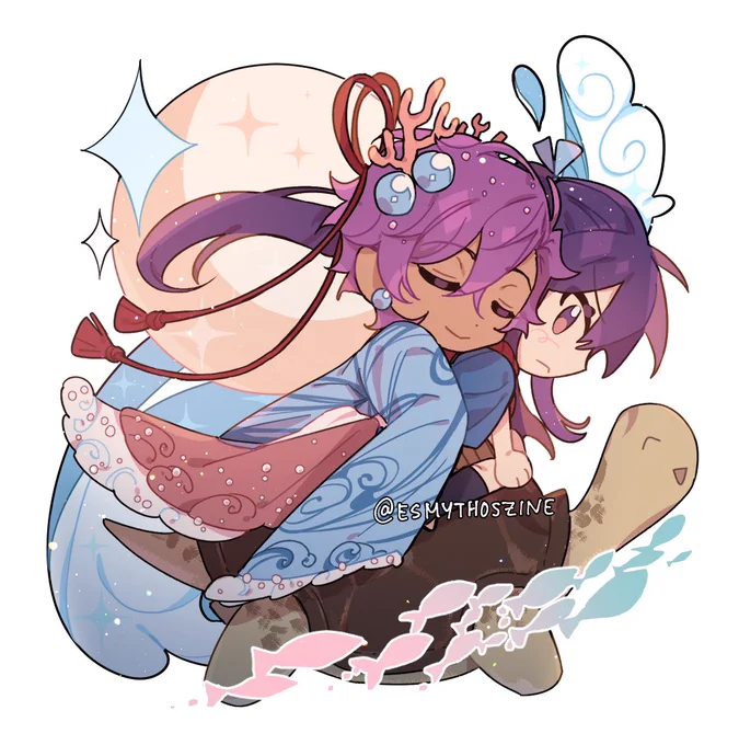 these are also the  adosou and reikao chiken dinner stickers i drew for MYTHOS!!! 