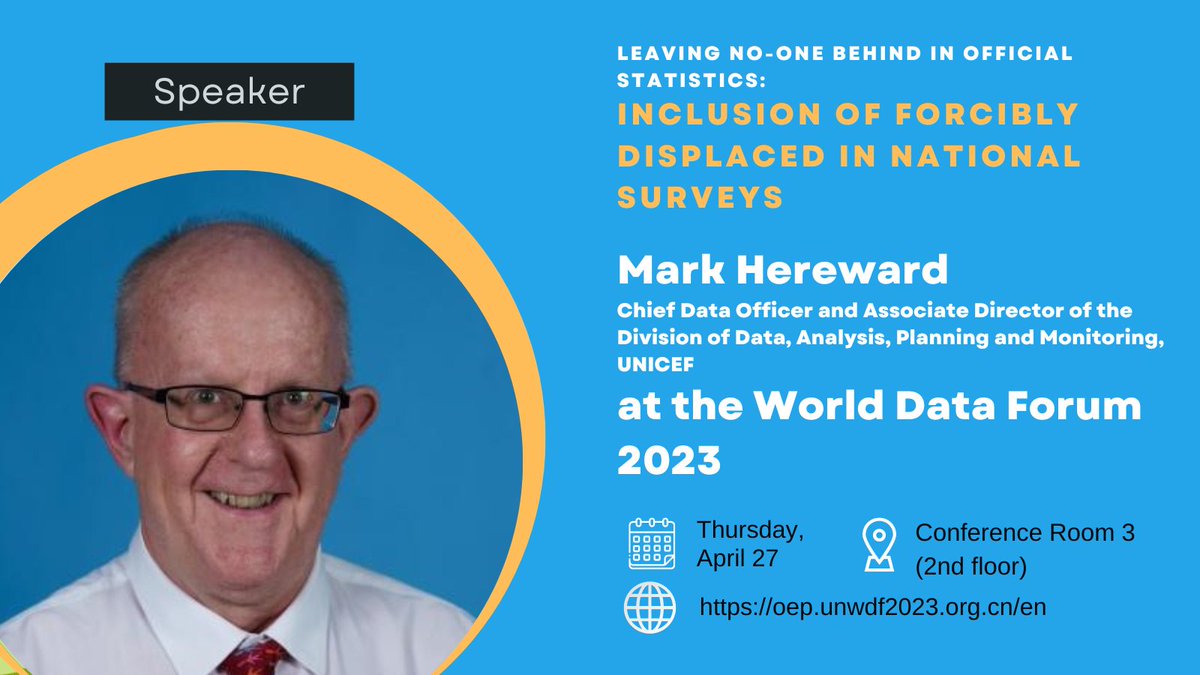 Mark Hereward, Chief Data Officer @UNICEFData, will share his insights on statistical inclusion of #forceddisplacement and how to #leavenoonebehind. Join us at the #UNDataForum or online bit.ly/3osJP3e #DataPartnerships #DataInnovaions #displacementdata