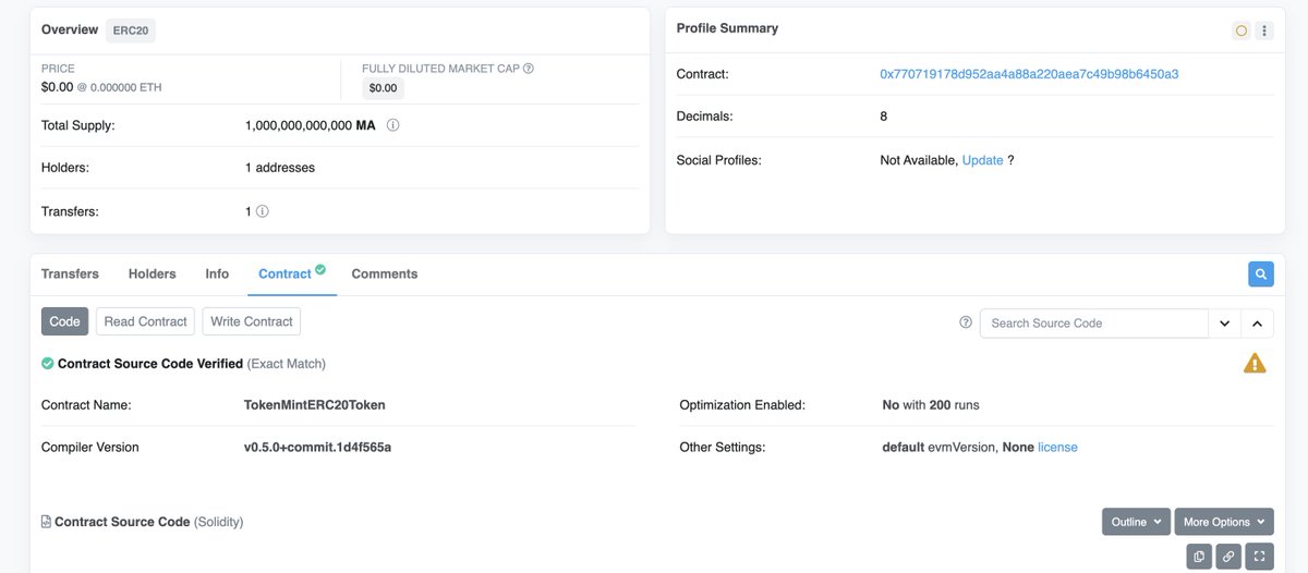 AIArbSuperMario's tweet photo. We have completed the deployment of the contract and validation of the contract
Security is always the first priority, we have done the contract verification beforehand, here is the contract address:0x770719178D952aa4A88a220aea7C49b98B6450A3
You can check the security of it https://t.co/0uFlxvaFL8