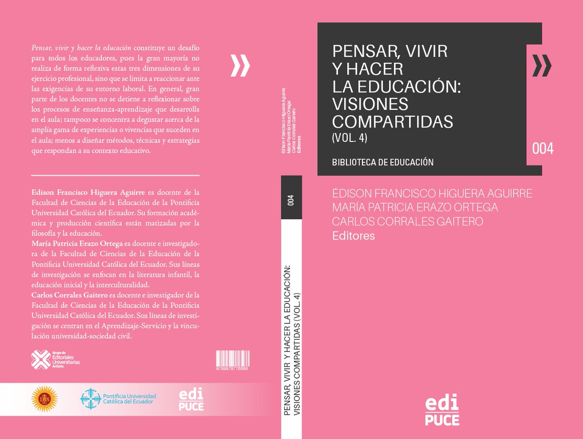 Una de las cosas que genera el #ApS son amistades duraderas y apasionadas por trascender en la educación. Muy contento de haber editado la obra en la que suscribimos, por primera vez y al completo, el grupo de investigación en aps <a href="/ApS_PUCE/">Aprendizaje-Servicio PUCE (GI-ApS)</a> un capítulo sobre la temática.