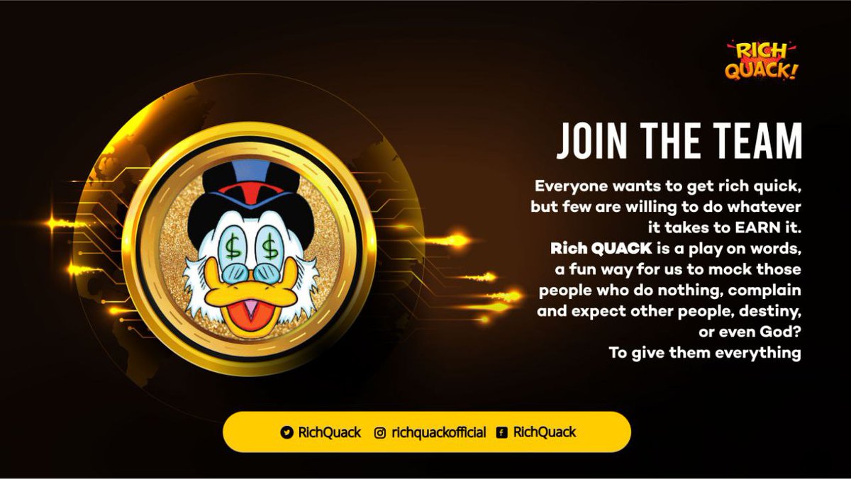 quackwanwan's tweet photo. @BitcoinMagazine @bitcoinofficesv @nayibbukele Wonderful! El Salvador's university training program to train #Bitcoin and Lightning developers kicks off this week. Excited to bring the best trained developers to the world 💯

Meet RichQuack, a hyper-deflationary cryptocurrency designed to reward its holders automatically 💰💎 https://t.co/qHgAFG53NB