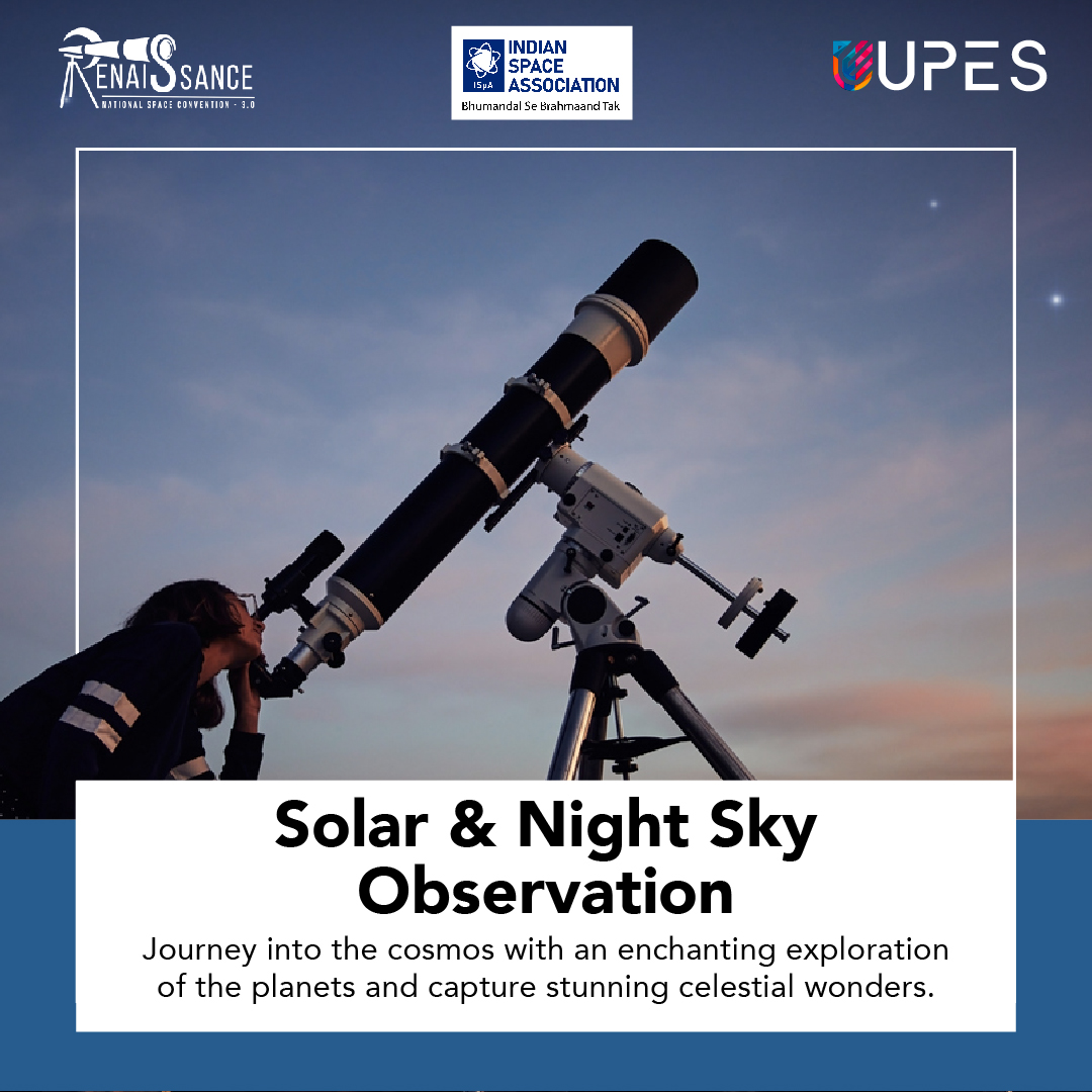 UPESDehradun's tweet photo. Calling all space enthusiasts! Get ready for the National Space Convention Renaissance 3.0 at #UPES.
Join us for an exciting adventure through the cosmos & beyond!
Date: 21 - 23 April
Know more: https://t.co/EZMFPaZXdU
#SchoolOfAdvancedEngineering #MakeSomeSpace https://t.co/MU1TVfPKVb