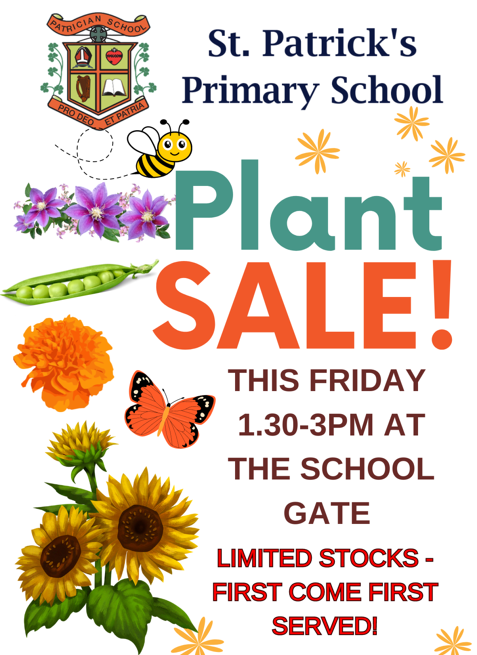 St. Patrick's Boys and Girls Primary School (@stpatsgalway) on Twitter photo *PLANT SALE!*Our entrepreneurs in 5th class have been busy in the garden and their organically grown flowers and vegetables are now ready for their new homes. A plant sale will take place tomorrow (Friday 21st) at our school gate between 1.30 and 3pm! <a href="/BioInSchools/">Biodiversity in Schools</a> *PLANT SALE!*Our entrepreneurs in 5th class have been busy in the garden and their organically grown flowers and vegetables are now ready for their new homes. A plant sale will take place tomorrow (Friday 21st) at our school gate between 1.30 and 3pm! <a href="/BioInSchools/">Biodiversity in Schools</a>