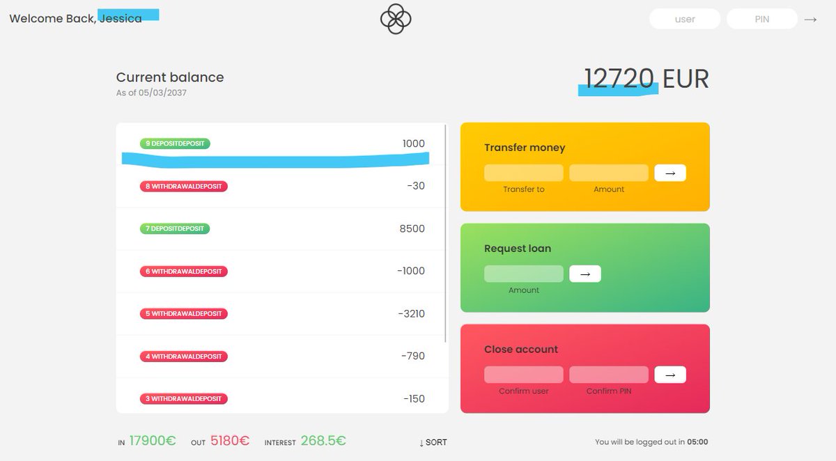 CodeTiffanyL's tweet image. #100DaysOfCode #100daysofcoding #Webdesign  Day73 completed.   Today, I am still going JS course on Udemy and build function of login &amp;amp; transfer. 
First &amp;amp; second pic is in JS account and it transfers $1000 to JD. Third pic is JD account which received $ 1000.