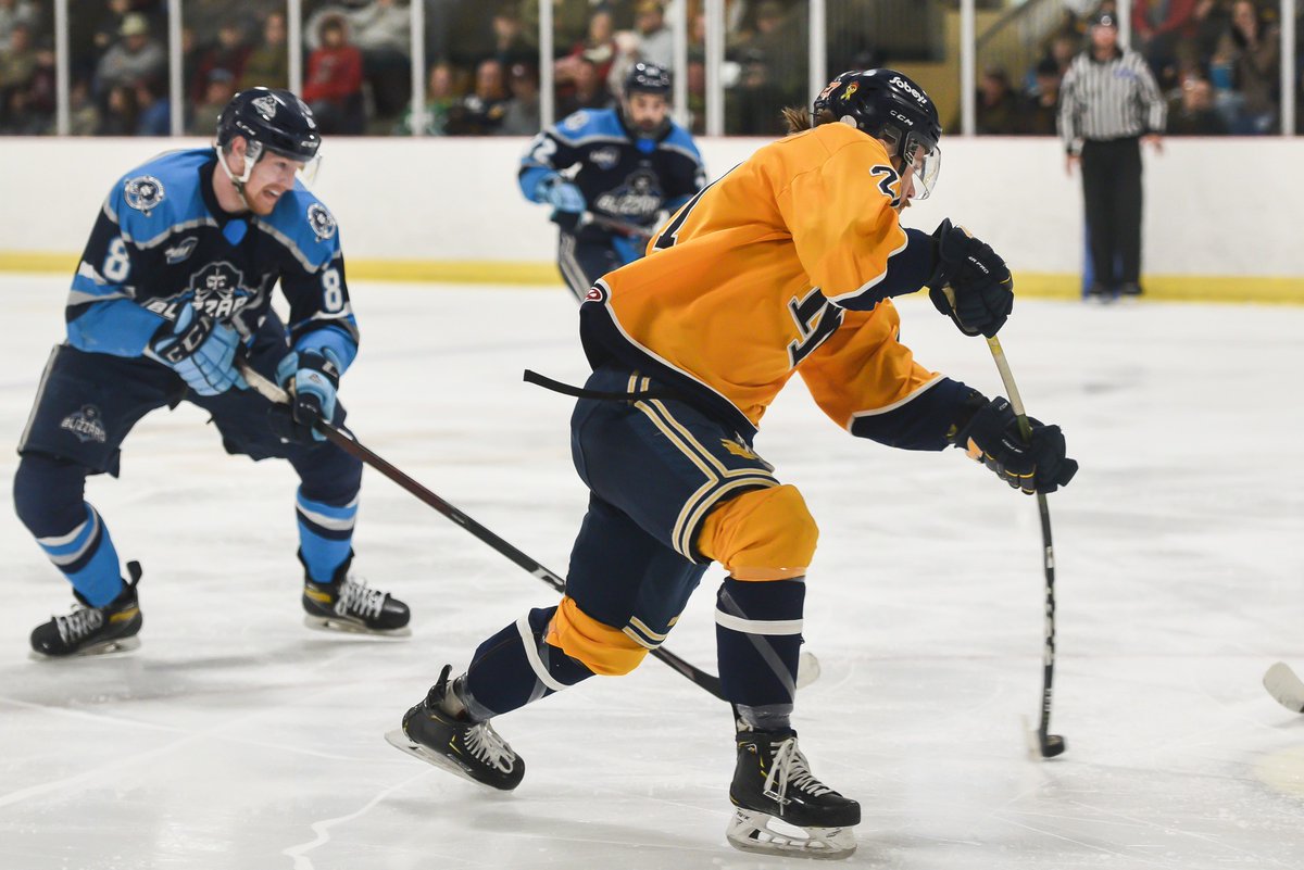 ColinStuckless's tweet photo. Two former @HkyNL U16 teammates going toe to toe in @THEMHL finals. 

@MarinersHockey up 2-0 after two tight games at home in Yarmouth. Series moves to Edmundston @BlizzardEdston for the next three games. 

@EC_Blizzard @ImpactAAA  @NLU18MHL @HSFalconHockey https://t.co/qbanHZ7daz