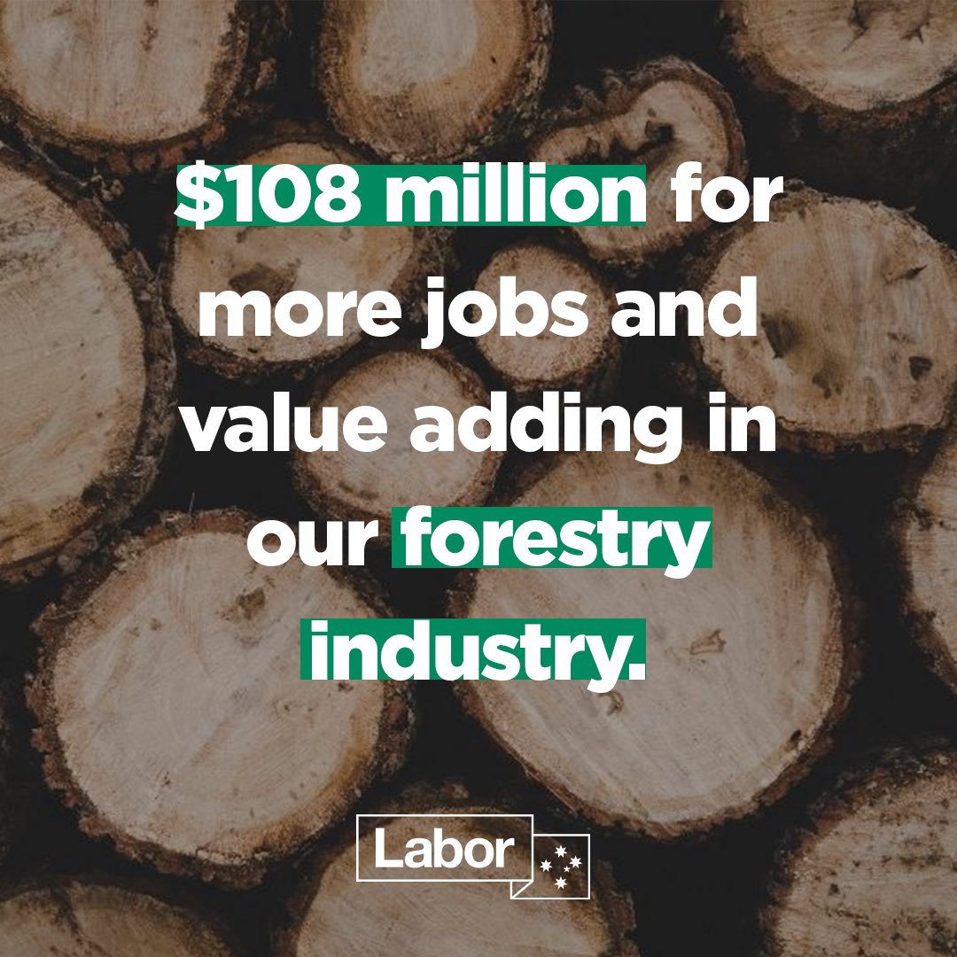 Today we’re delivering our election commitment to invest in timber manufacturing.

More jobs, higher value products, less forest waste, lower emissions and meeting our timber supply needs.

Congratulations to the 34 recipients of our Wood Processing Innovation grants across Aus.