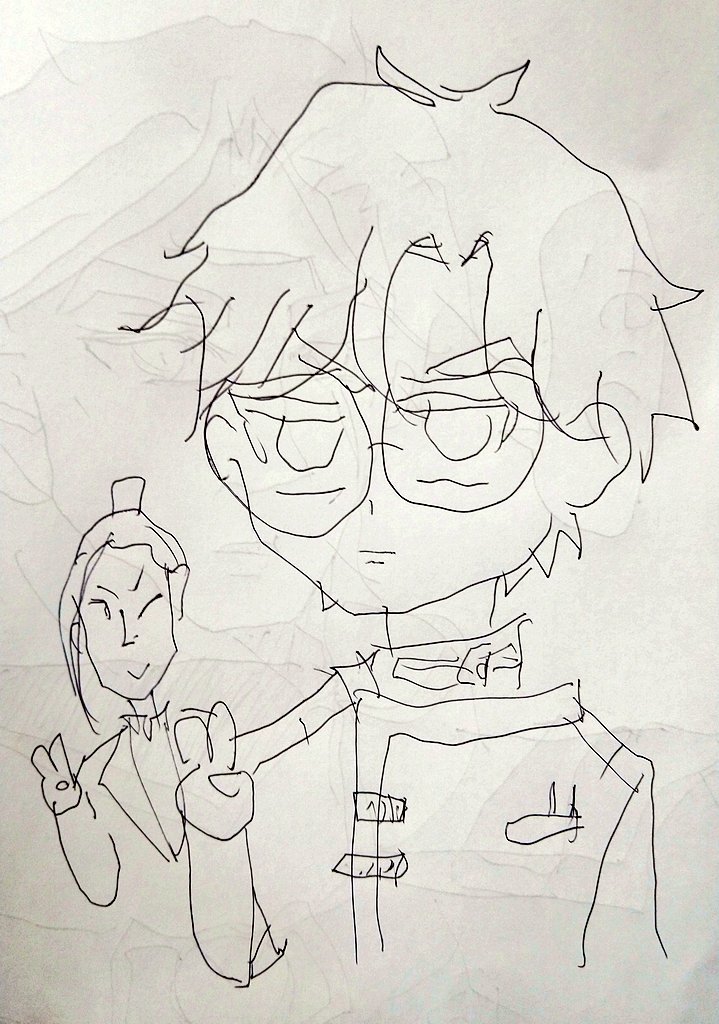 左手で推し描くと女児に描いてもらったホッコリ新規絵になる!!飢えたらこれで無限供給余裕ね!! 