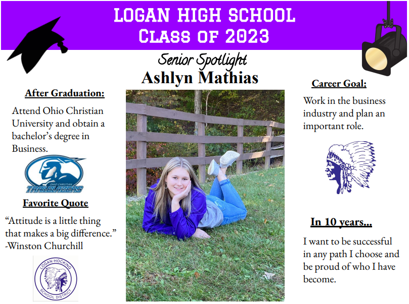 Logan High School Class of 2023
Senior Spotlight
Congratulations Ashlyn Mathias