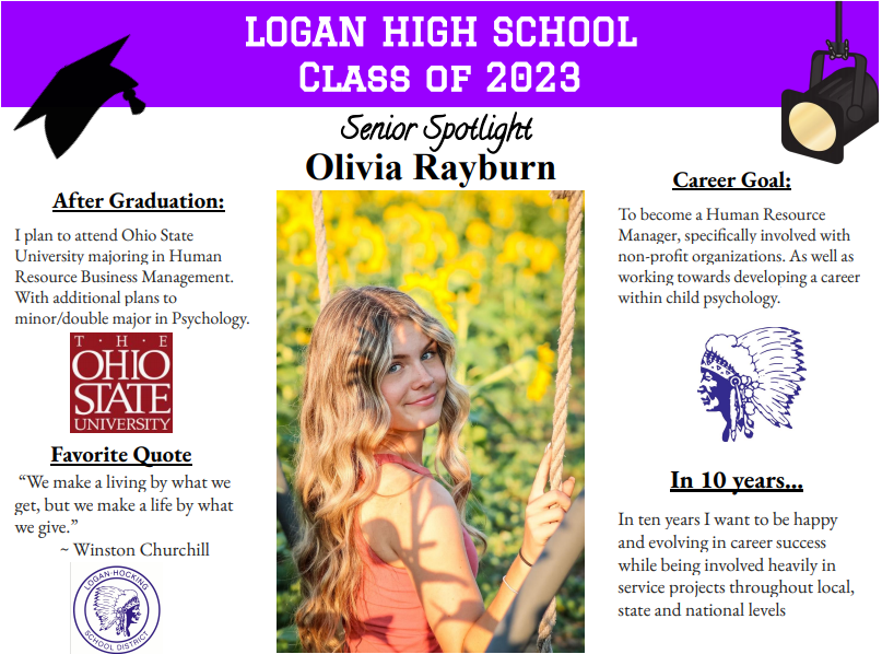 Logan High School Class of 2023
Senior Spotlight
Congratulations Olivia Rayburn