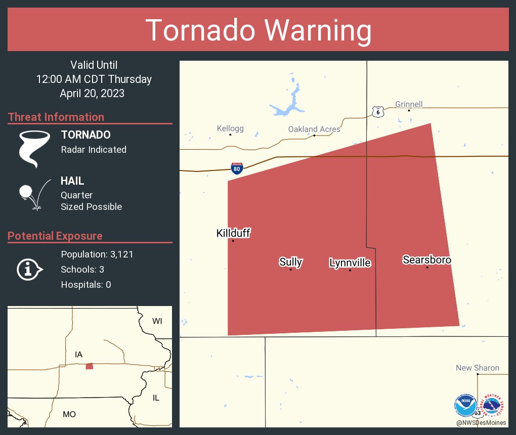 NWS Tornado on Twitter "Tornado Warning continues for Sully IA