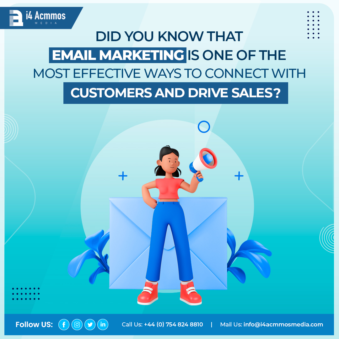 i4AcmmosMedia's tweet image. Want to connect with your customers and boost sales❓
Our #email #marketing #services can help you create customized campaigns that engage and convert your audience.
Contact us at 👉 i4acmmosmedia.com
👉 Call Us: +44 (0) 754 824 8810
👉 Mail Us: info@i4acmmosmedia.com