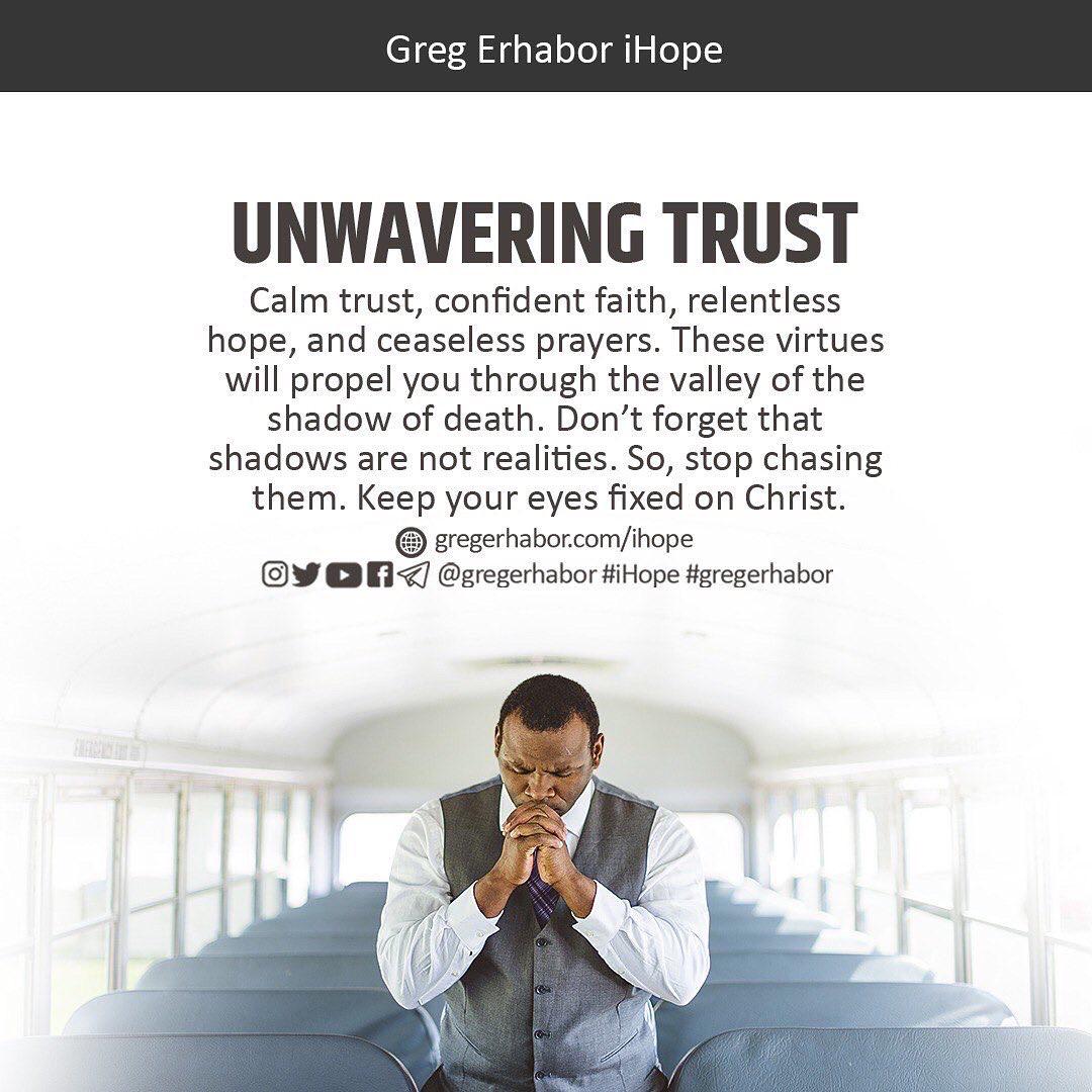 spokesmancom's tweet photo. Be unmovable and dogged in your trust for God,stay God confident in ceaseless prayers fixing your eyes on Christ as he brings to pass the desires of your heart.
#trust #unmovable #dogged #ceaseless #prayers https://t.co/Dlr2wRrZwJ