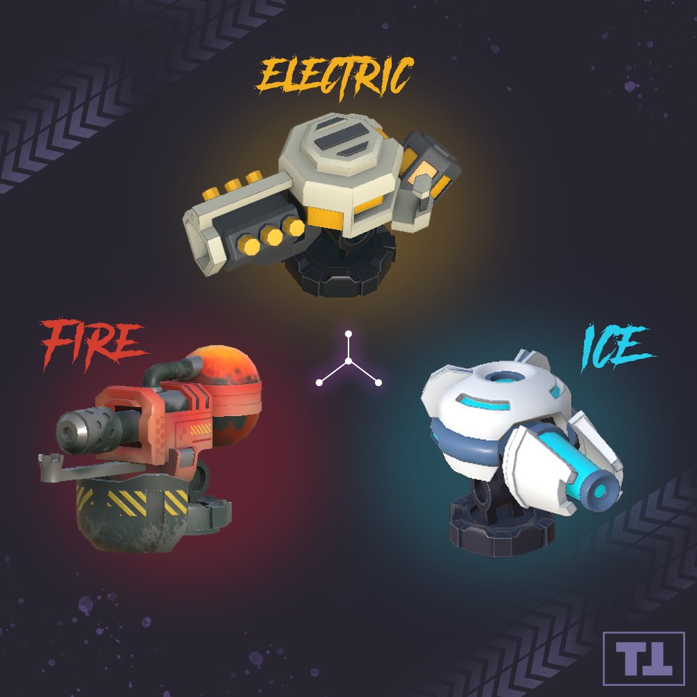 New turrets with different elements to adjust your gameplay strategy depending on the zombies you are facing ⚡️❄️🔥🧟‍♂️ #trillionairethugs #web3gaming #zombies #turrrets #tthugsarmy #survivalgame