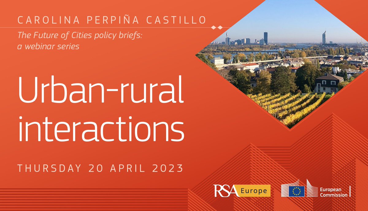 We tend to think of #cities as the main hubs of economic activity. Yet, they depend on peri-urban and #rural areas for key needs, such as food production.
 
If you want to learn more, register for our webinar today!
 
🕑14.00 - 15.00 CEST
➡️ bit.ly/JRCRSA2023
#EUCities