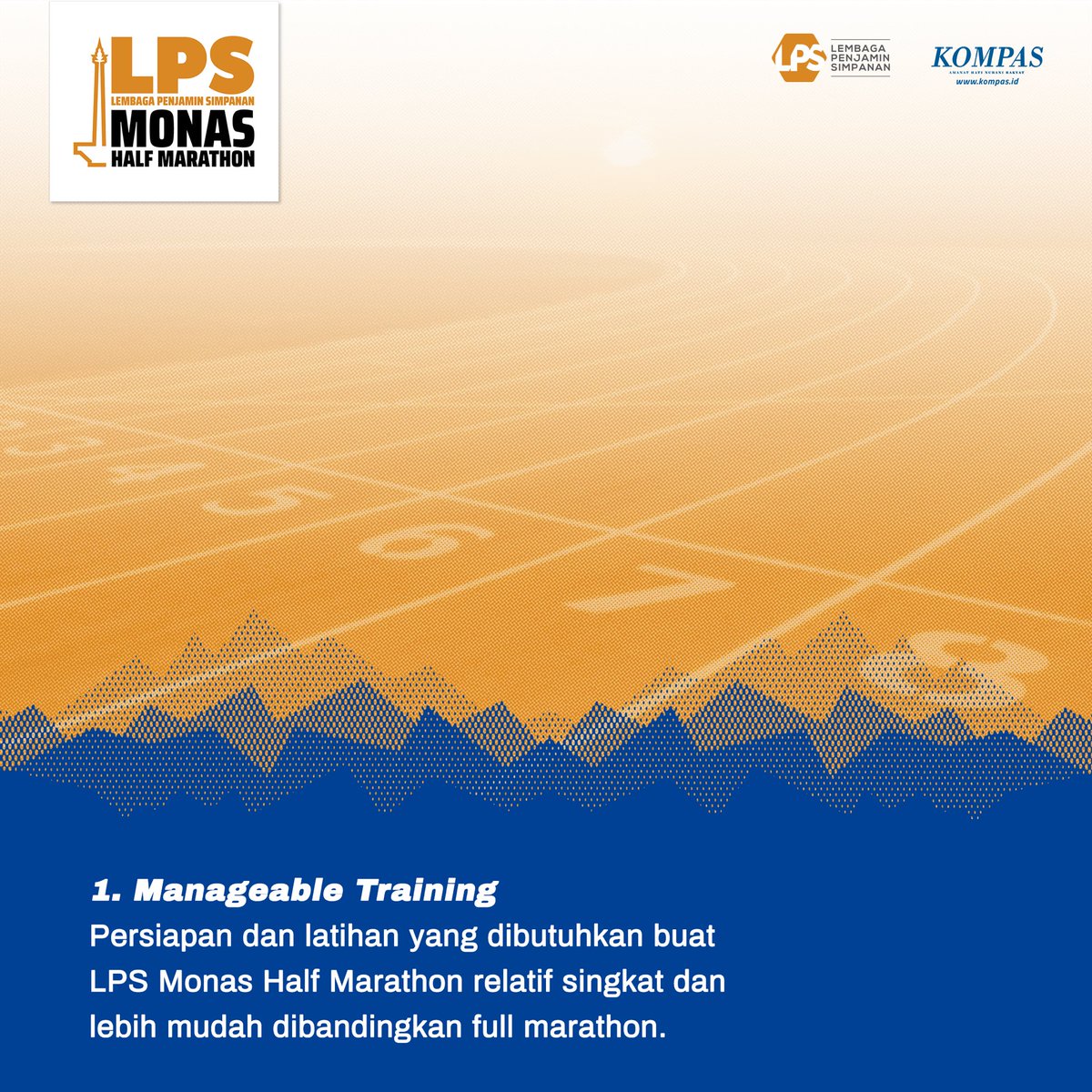 monashalfmrthn's tweet photo. Lari Half Marathon tuh seru banget loh! Penjelasan diatas bikin kamu makin yakin untuk ikutan kan?

Absen di sini, siapa yang pernah ikut lari half marathon?👇🏼
 
Powered by @lps_idic
Presented by @hariankompas

#LPSMonasHalfMarathon #RestartForChange #LPSIndonesia https://t.co/BpDtkwsmED