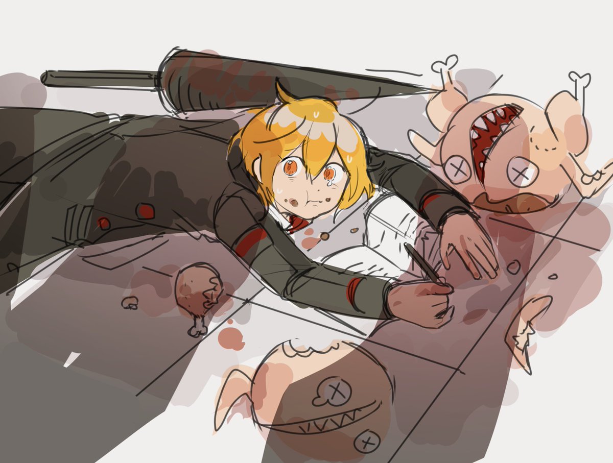 pistachiosoda's tweet image. hell's chicken spoilers /
i dropped everything to draw this