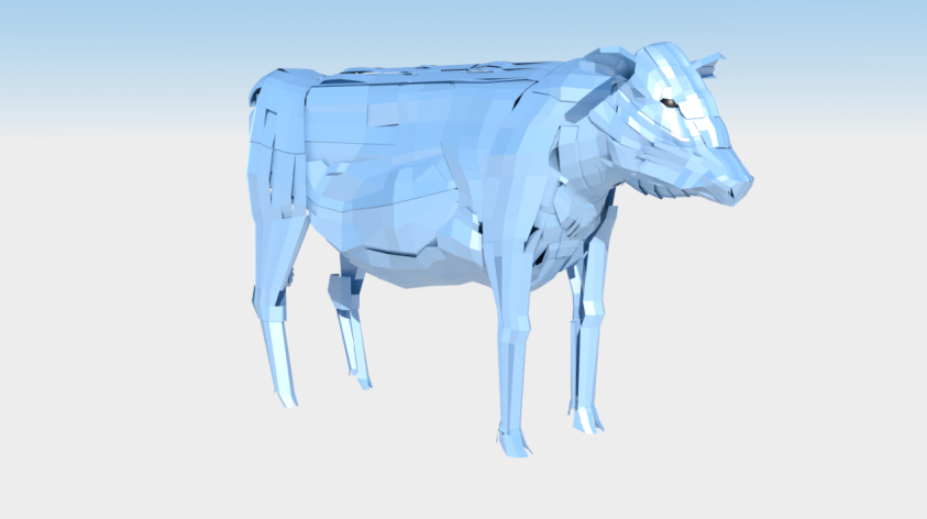 RFTobar's tweet photo. Ended up fixing lots of areas of the model. Didn't get to texture anything yet. #cow #animalart #3dart #lowpoly #postlowpoly #digitalart #3dmodeling #modo #octane https://t.co/tEdfEjn9wr