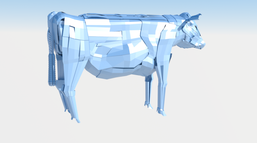 RFTobar's tweet photo. Ended up fixing lots of areas of the model. Didn't get to texture anything yet. #cow #animalart #3dart #lowpoly #postlowpoly #digitalart #3dmodeling #modo #octane https://t.co/tEdfEjn9wr