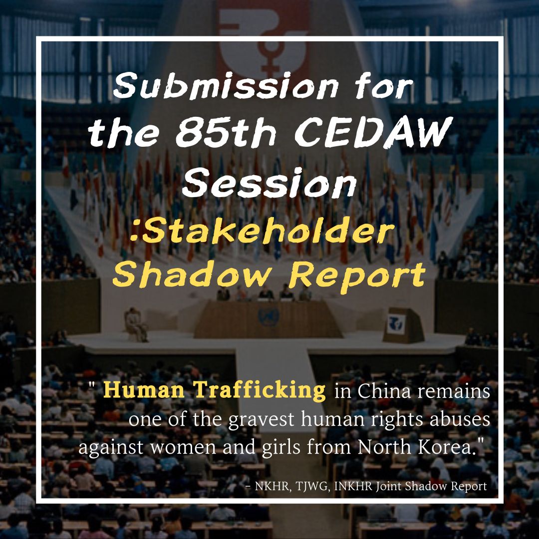 NKHumanRights's tweet photo. Ahead of the 85th Session of the Committee on the Elimination of Discrimination against Women (CEDAW) to be held on May 12, NKHR submitted a joint Stakeholder Shadow Report with TJWG and INKHR.
 
✔Please visit our website for the full report!

https://t.co/DEBg3MVehZ https://t.co/rwaiw7Z7Ux