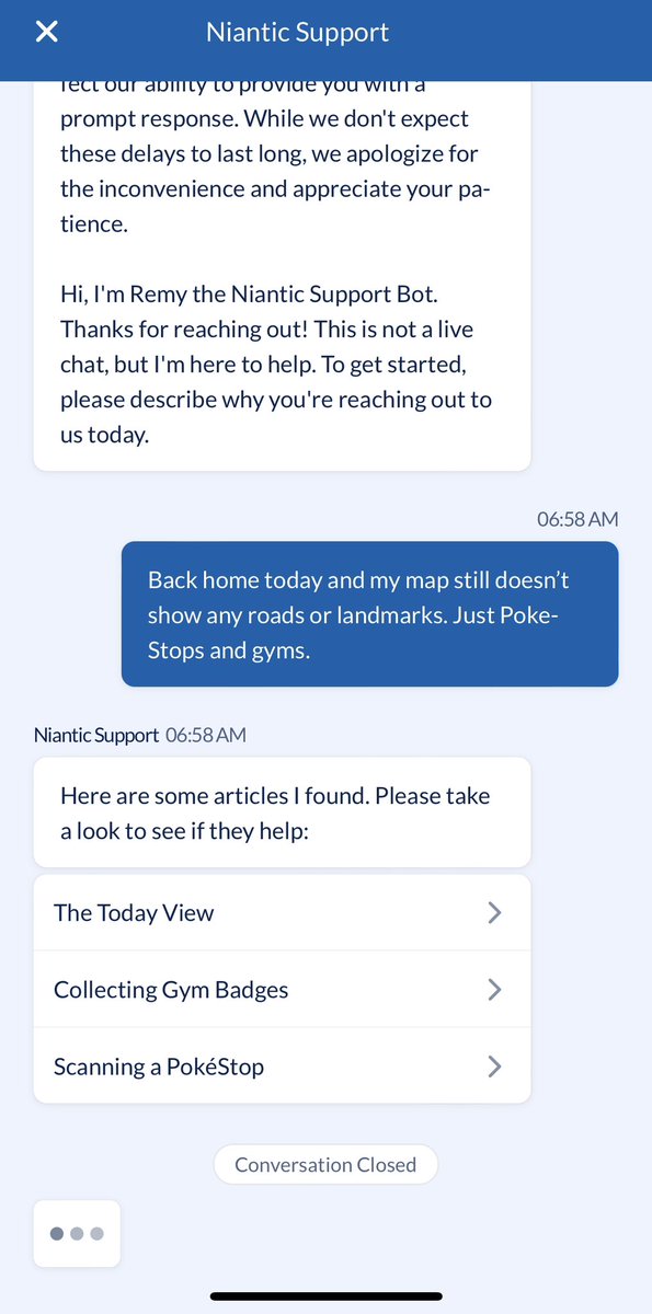 JSamples1987's tweet photo. @NianticHelp Where is the chat support in Pokémon Go? Sent you a direct message for help and all of the sudden, it’s not @NianticHelp anymore. https://t.co/7he8WBaWzE