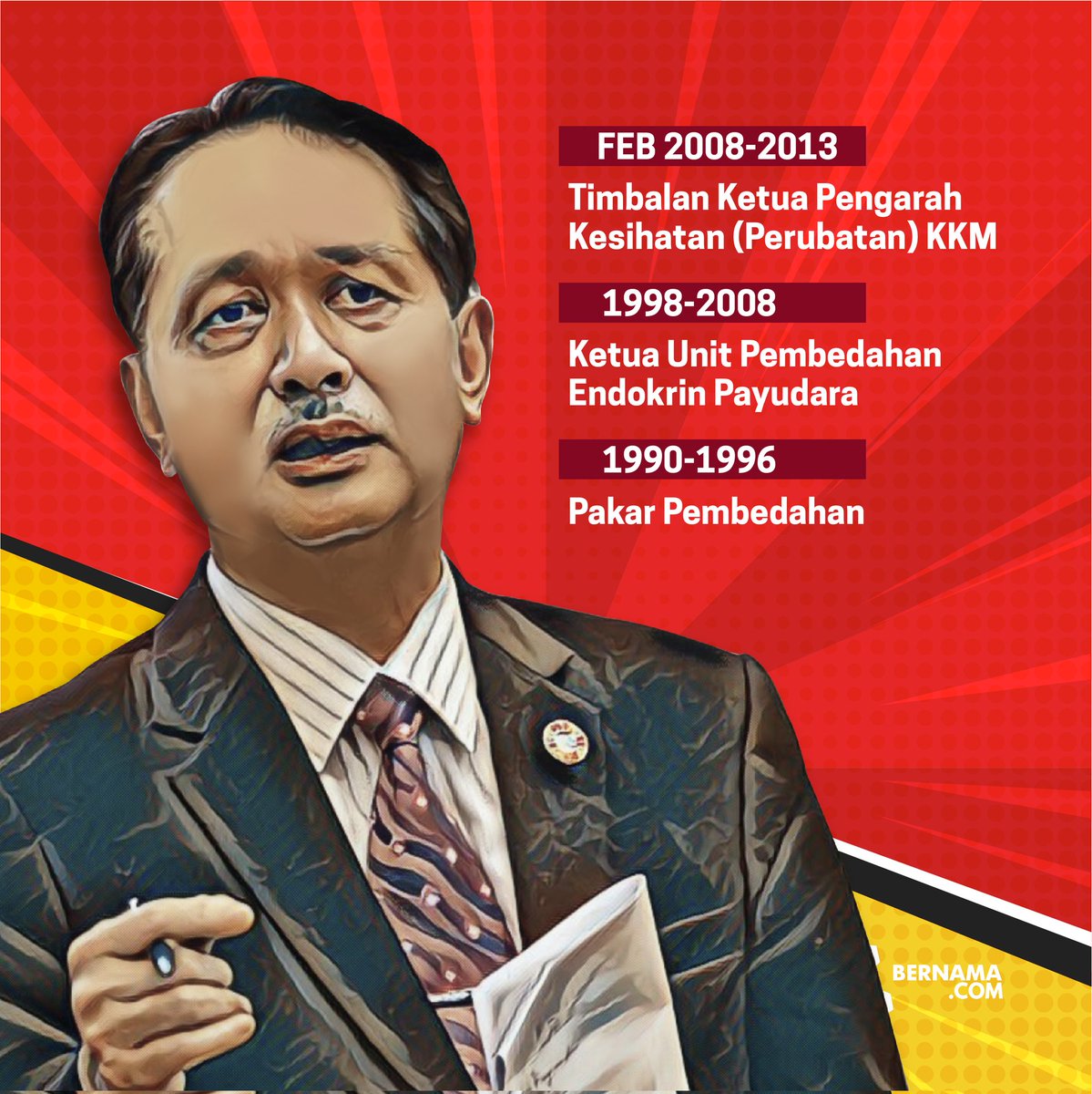 bernamadotcom's tweet photo. Setelah 35 tahun mencurah bakti di pelbagai lapangan kesihatan awam, 'panglima perang' negara ketika berdepan pandemik COVID-19, Tan Sri @DGHisham  akan bersara wajib mulai esok.

@KKMPutrajaya
#InfografikBernama https://t.co/CeoZa1PRfS