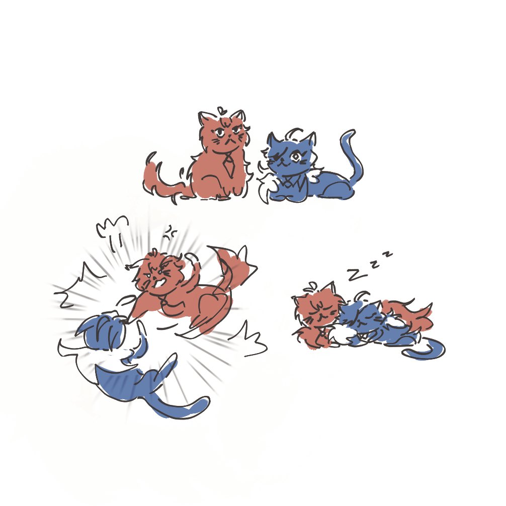 dailyragbros's tweet photo. insta doodle req! someone asked for a doodle of the brothers as cats. catluc and catya! please do not separate da cats.

(platonic/familial) #GenshinImpact #Diluc #Kaeya
#ragbros https://t.co/y422aIr7ji