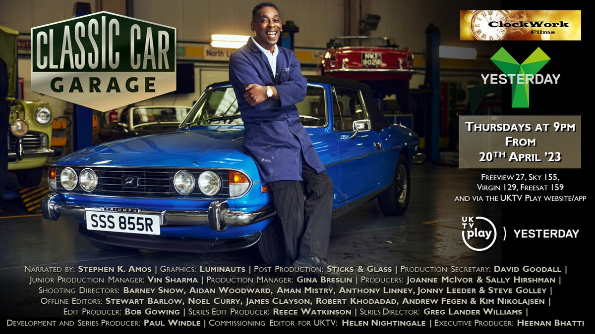 Our new 10-part series #ClassicCarGarage lands tonight - Thursdays <a href="/9pm/">9pm</a> <a href="/YesterdayTweets/">U&Yesterday</a> and available on @uktvplay  Some lovely previews: “A petrolhead’s dream”; “There’s a touch of The Repair Shop… TV is packed with car shows but this one is a gentle breath of fresh air…”