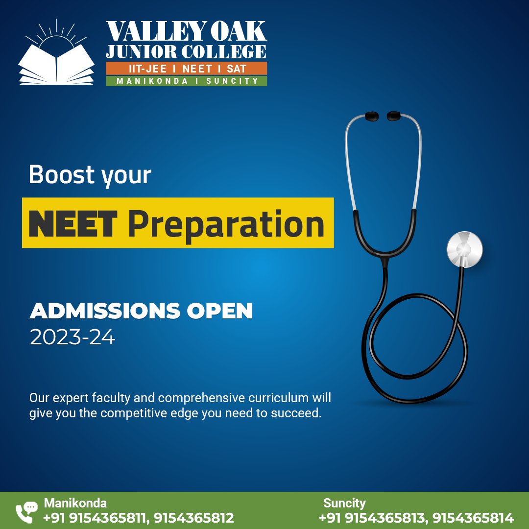 ValleyOak_'s tweet photo. Want to crack NEET with the best rank in India? Start your journey with the best #NEET coaching in India, provided by #ValleyOakJuniorCollege!
#ValleyOak #JuniorCollege #AdmissionsOpen #Inter_IIT_JEE #Inter_NEET #AdmissionsOpen2023_24 #RegisterNow #IIT_JEE #SAT #CAFoundation https://t.co/GU5NTsV8RQ