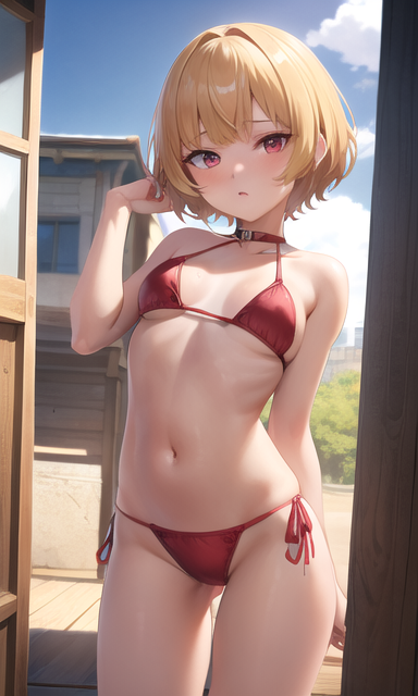 Hxh2618's tweet photo. "How do I look master?" (Triangle Bikini)
.
" You look nice #Lisa chan< Ouh it's up again heheh" - #Saki ' s father
.
#Lisa #underwearcollection #AIイラスト #AIグラビア #aiartcommunity https://t.co/Ltg4Bcy8Nk
