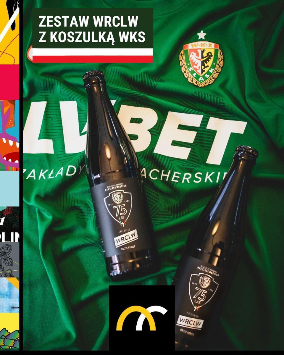 BrowarStuMostow's tweet photo. Prawdziwa gratka dla wszystkich kibiców i sympatyków @SlaskWroclawPl!⚽️💚🤍❤️

Zestaw kolekcjonerski:
2x WRCLW Porter Bałtycki NITRO, uwarzony na 75-lecie klubu, oraz koszulka meczowa wojskowych! 🤩

Zamów już dziś 👉 https://t.co/qBgWogLhof przez @PiwneMosty!

#wks #slaskwroclaw https://t.co/RyuypBgtwq