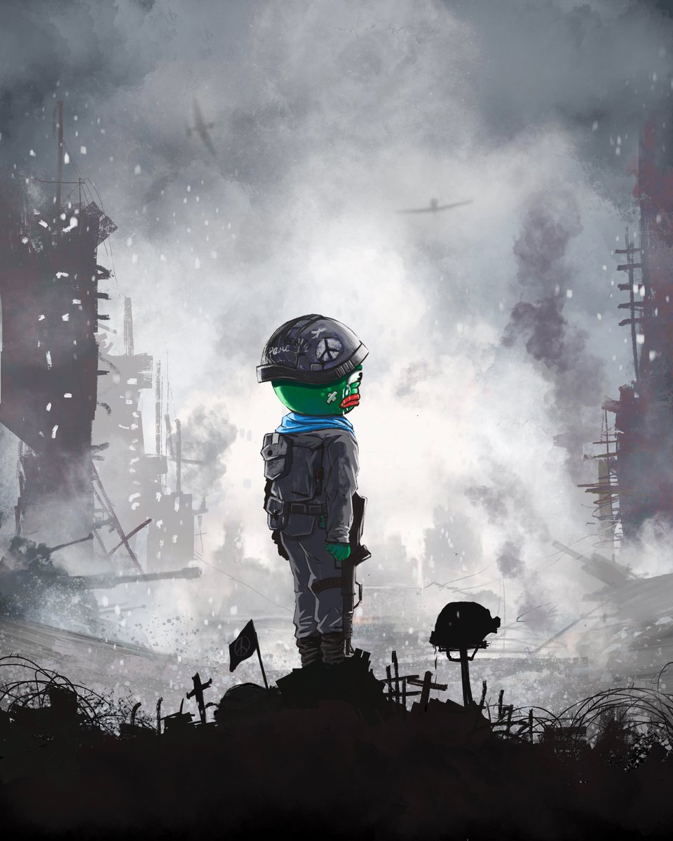 PirateWarNFT's tweet photo. Things that do not want to happen, violence leads to loss, these losses will disappear. Our world can be peaceful and livable with the word "peace".
#pepefrog #WONDERLAND #NFTCommmunity #PirateWarNFT #PEPE 
https://t.co/gP3ubIjxJT https://t.co/tPUARwtHFf