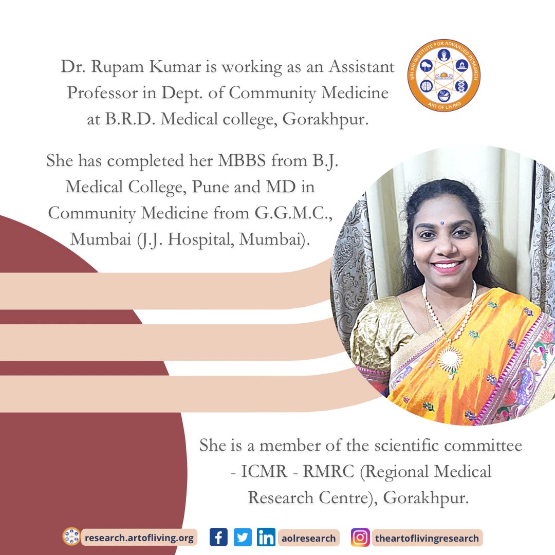 aolresearch's tweet photo. #knowourteam 👋
Meet Dr.Rupam (@rupam_4u ), one of the incredible members of our research team !
#ssiar #research #aol #artofliving #aolresearch #meetourteam #scientist #science #medicine #mbbs #meetyourteam #meettheteam #teamwork https://t.co/t76sDLyw03