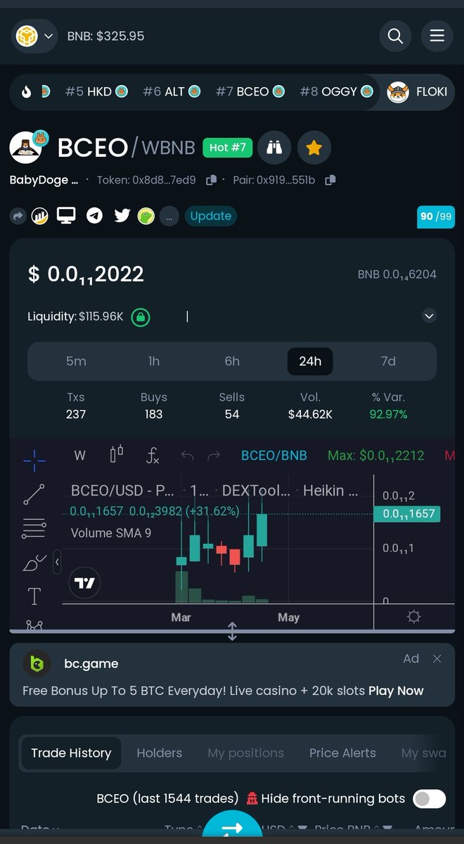 TheRealBCEO's tweet photo. Top 7 on #Dextools @DEXToolsApp 👀
Which one is the next CMC @CoinMarketCap ?

We are going to fly today BCEO.
#TheRealBCEO https://t.co/oX6ERFFWrG