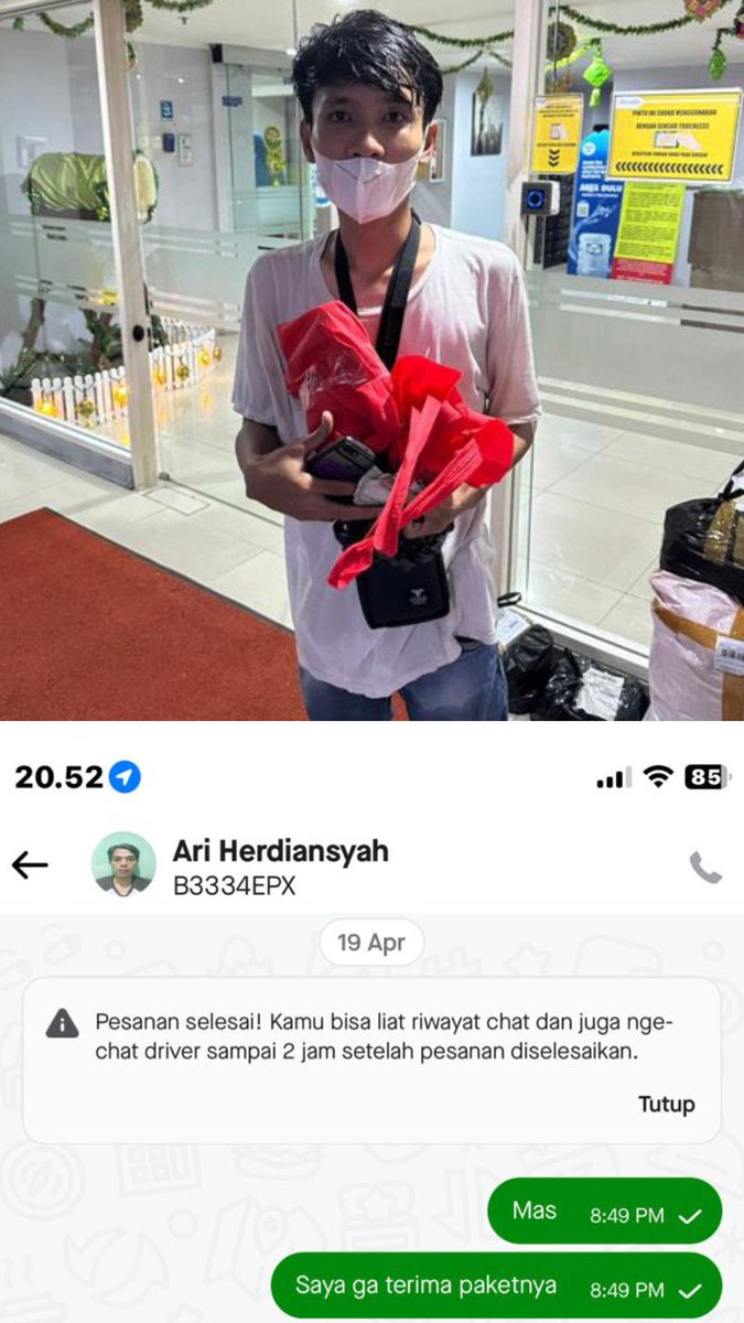 ICALOWEN's tweet photo. @gojekindonesia  tolong di proses orang tersebut ! Karena sudah membawa kabur IPAD saya !!! Terimakasih https://t.co/xi3vwWT04e