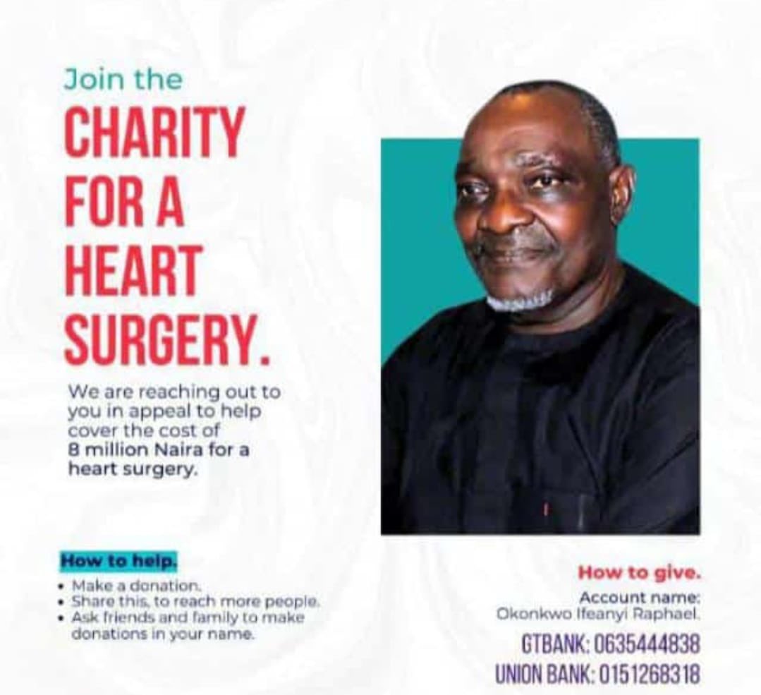 Nsukka_okpa's tweet photo. This is my friend Pops..
He is seeking our help. He's in need of Heart Surgery. 
The family are seeking donations as they've raised 3 out of the 8million Naira.. let's come together to help.
Please Retweet. https://t.co/meUVCjbYBl