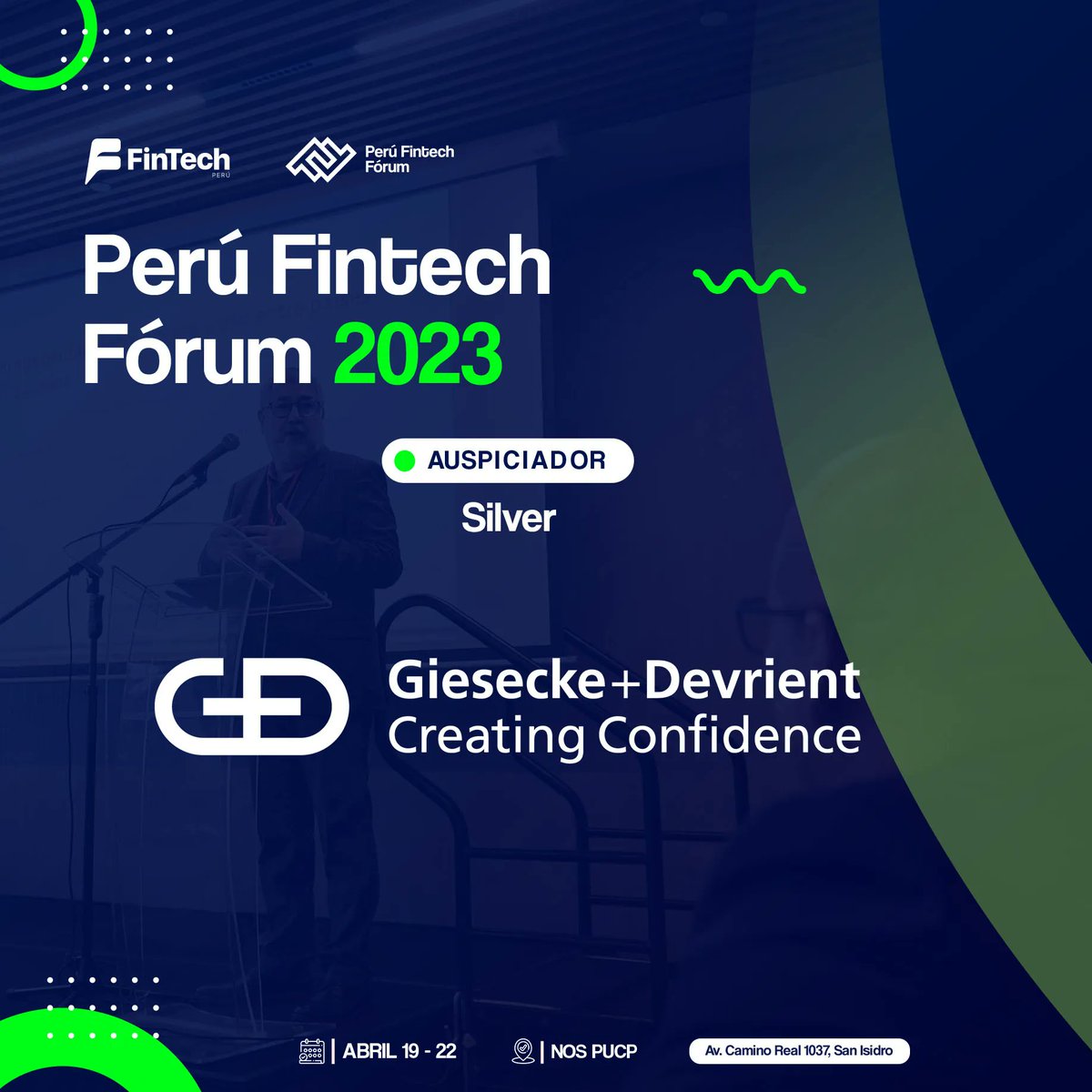 📊 ¡#PerúFintechFórum2023 anuncia a Giesecke+Devrient como Sponsor Silver!

#G+D desde 1852 crea confianza en el mundo digital. Construye tecnologías customizadas de seguridad con pasión y precisión en pagos, conectividad, identidades e infraestructuras digitales.

#PFF2023