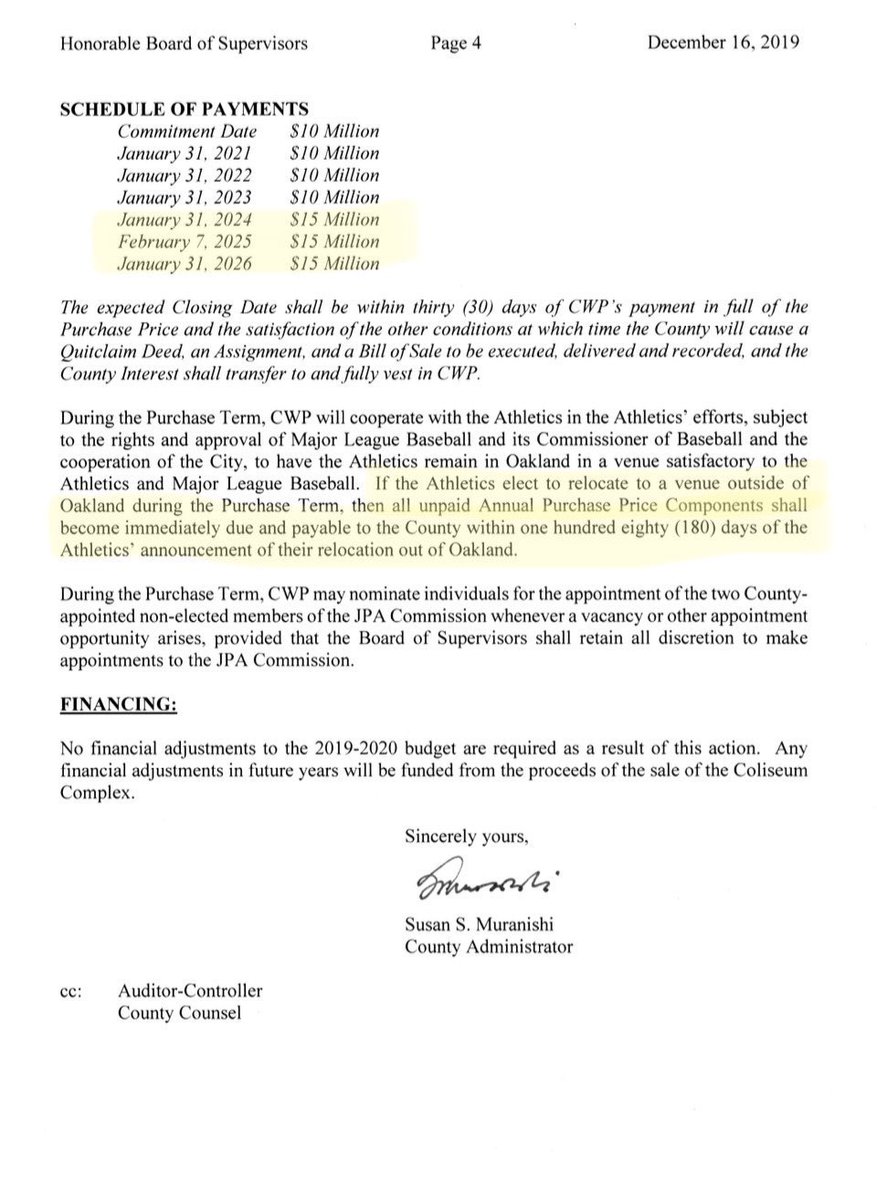 2Legit2QuitDee's tweet photo. Don’t forget to accelerate the $45M in payments owed for the Coliseum from John Fisher @AlamedaCounty https://t.co/uVGgfvTi75