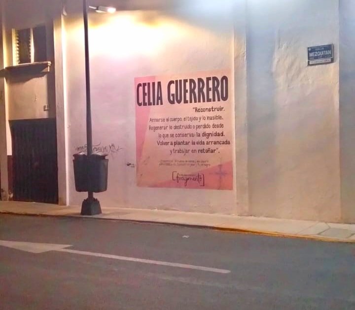 FragmentoI's tweet photo. Pero hay palabras que permanecen para volver a plantar la vida arrancada y trabajar en retoñar. A más de 2 años de este mural las palabras de @CeliaWarrior se conservan en las calles de Guadalajara. 

📸 de @RosalioJaime https://t.co/tuX3qjUpdB