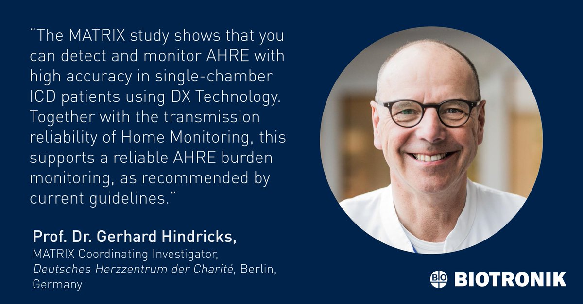 BIOTRONIK_News's tweet photo. The recently published MATRIX study shows that clinicians can detect and monitor #AHRE with high accuracy in single-chamber #ICD patients with #DXTechnology. These findings are in line with the ESC's guidelines on #Afib 👉 https://t.co/lhEJObI2oW

#CardioTwitter https://t.co/Vg1ieK5M8v
