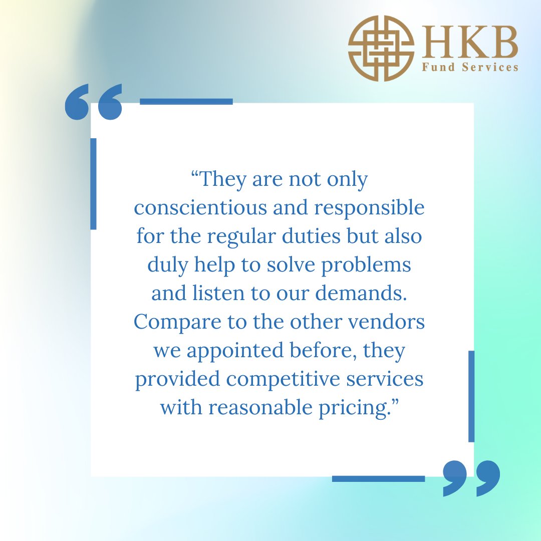 HKBFundServices's tweet photo. HKB Fund Services strives to provide tailor-made fund services solutions and meets your expectations whilst also delivering a premium experience. We appreciated to have the supports from our valued clients.
Contact us
T: (852)36908141
E: bd@hkbfund.com
#hkbfundservices #fundadmin https://t.co/J8BJrlAYEd