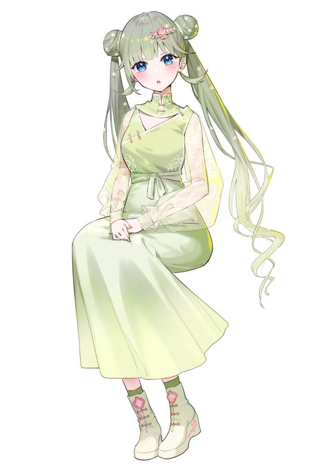 「bangs green dress」 illustration images(Latest)｜21pages