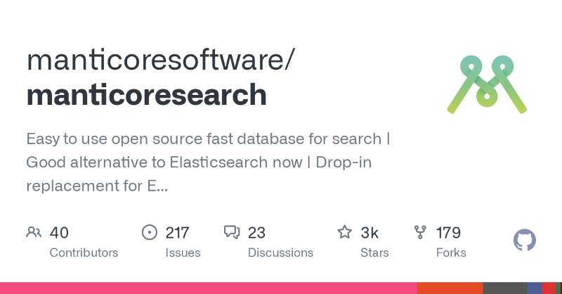 manticoresearch's tweet photo. Check out our repo on #GitHub